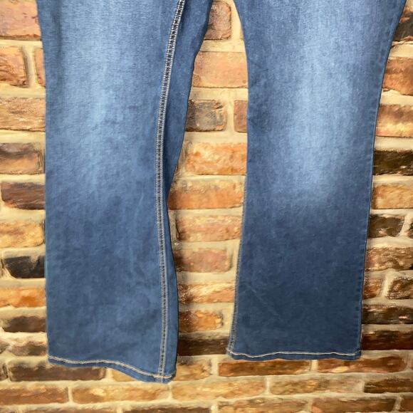 Torrid Rainstorm Dark Wash Blue Denim Luxe Slim Boot Cut Jeans Women's Size 18 - Picture 4 of 7